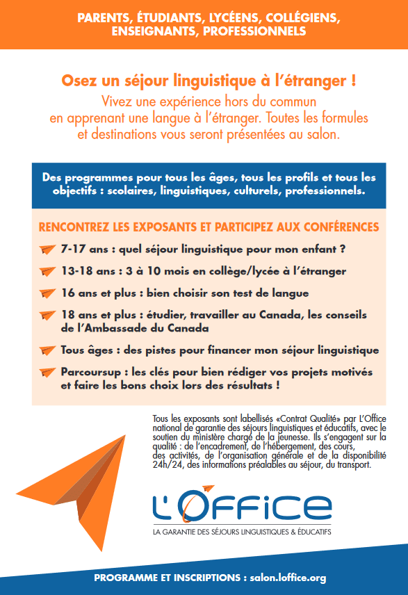 Salon des Séjours Linguistiques Voyages Scolaires