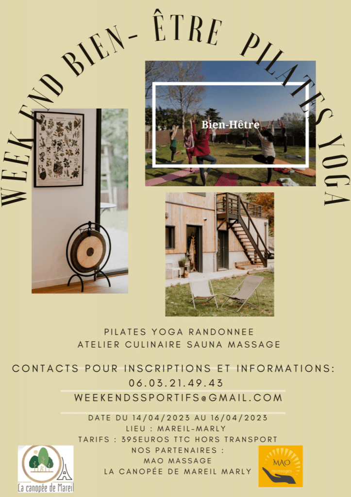 Week end bien etre - pilate yoga La Canopee de Mareil