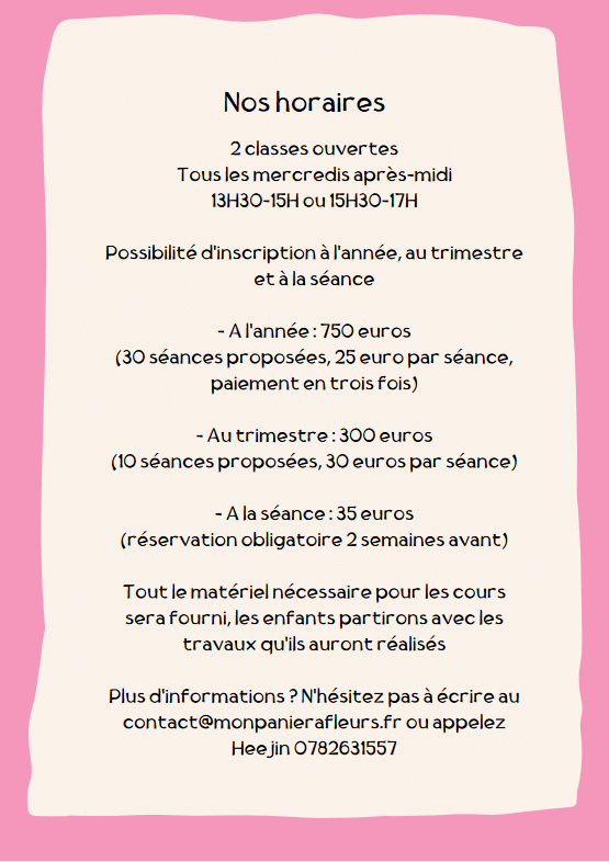 L'ecole des petits fleuristes Paris Ouest 1