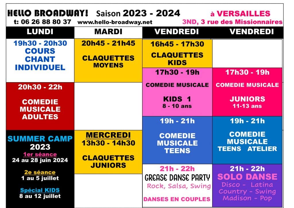 Hello Broadway 2023-24 Ouest de Paris