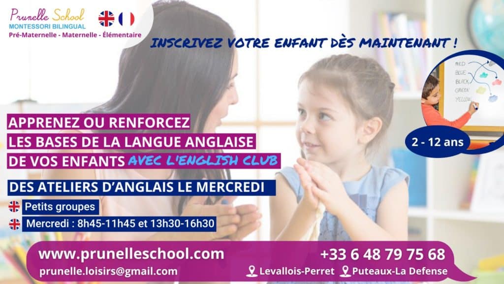 Prunelle School Atelier anglais le mercredi