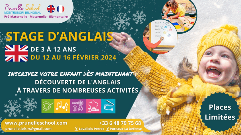 Prunelle School Montessori Bilingual - Le centre de loisirs Stage Fevrier 2024