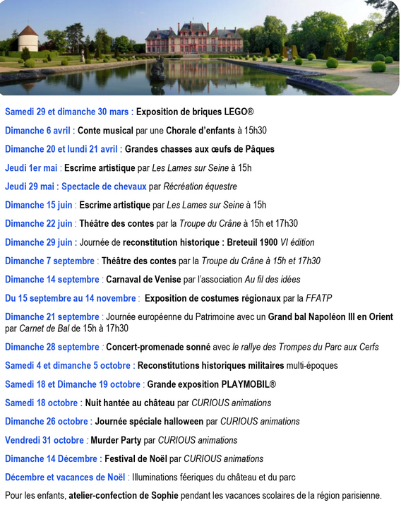 Château de Breteuil programme 2025