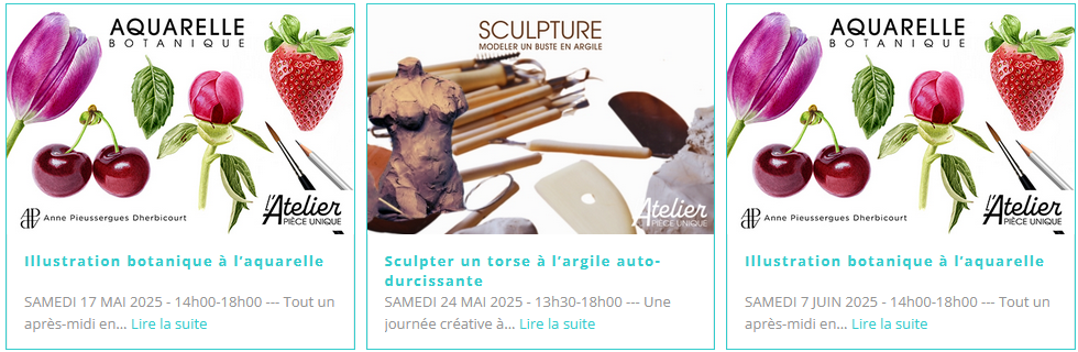 Atelier Piece Unique Stage Adultes fev