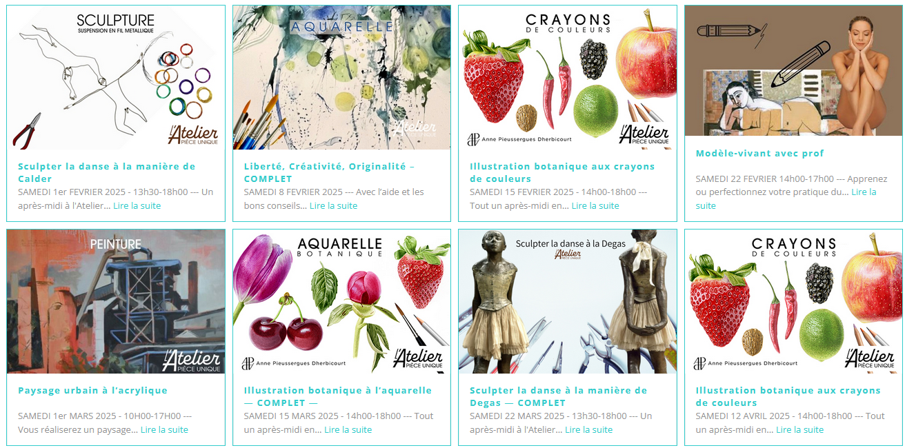 Atelier Piece Unique Stage Adultes fev