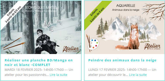 Atelier Piece Unique Stage Vacances .