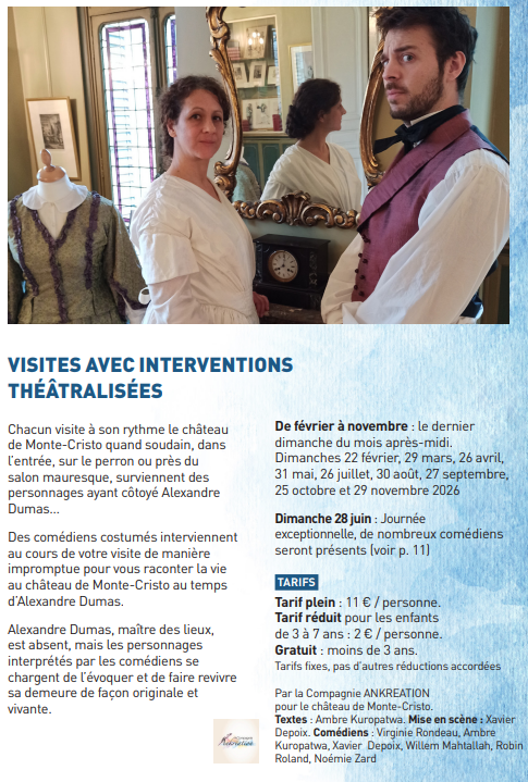 Chateau de MonteCristo - Programme 1 Visite théâtralisées