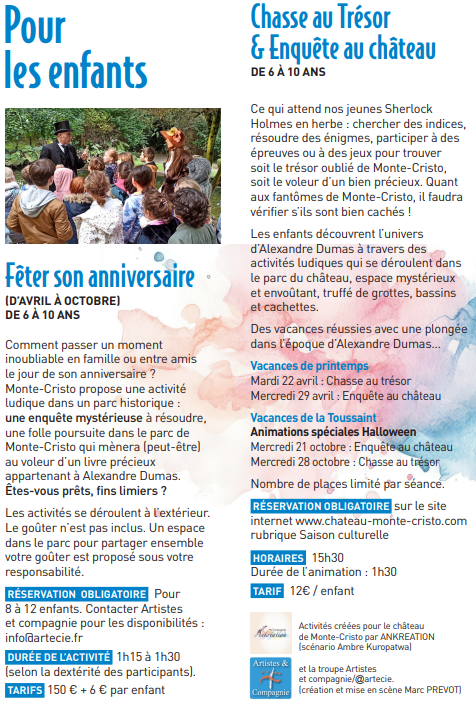 Chateau de MonteCristo - Programme 4 Chasse au trésor