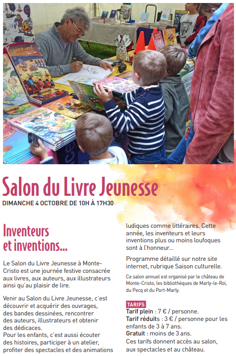 Chateau de MonteCristo - Programme 7 Salon du Livre de la Jeunesse