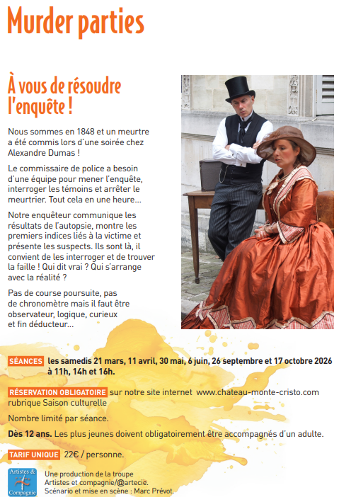 Chateau de MonteCristo - Programme 8 Murder Parties