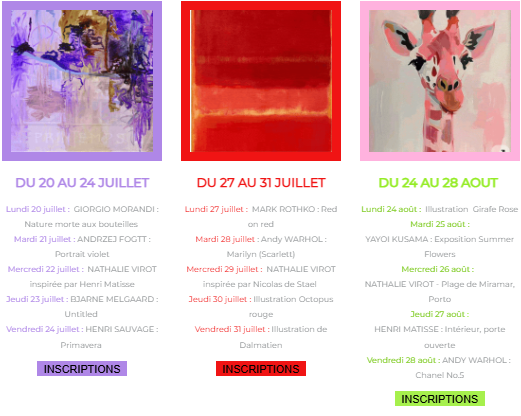 Stages dessins enfants été La petite académie 2